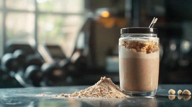 Protein shake gym background