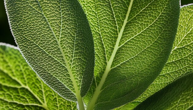 Close Up A Herb Sage Leaf Abstract Texture Background