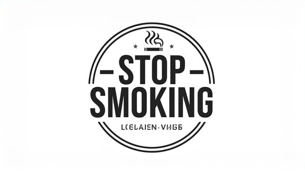 Elegant Stop Smoking Vector Badge Design - Quit Tobacco for a Healthy Lifestyle