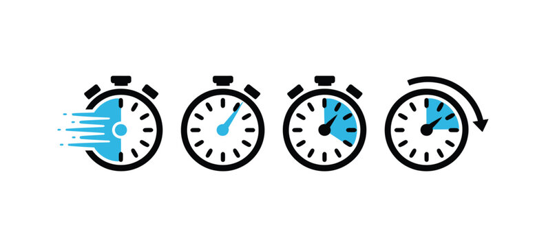 stopwatch flat icons speed timing cycle lap interval