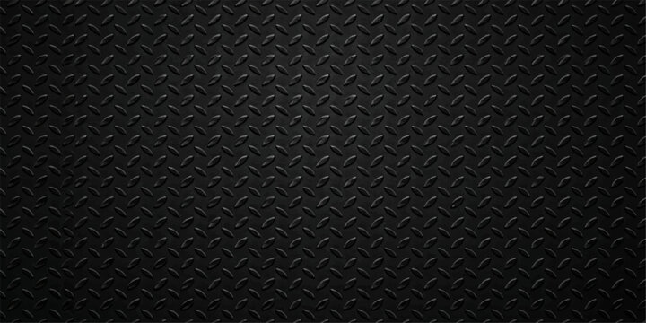 Black diamond plate metal texture background with industrial steel surface pattern for modern design projects