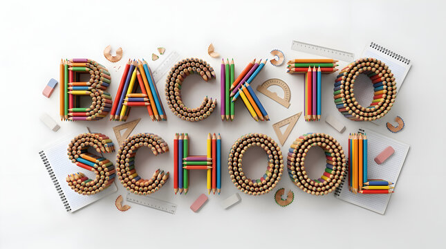 Back to School Pencil Construction Text Effect