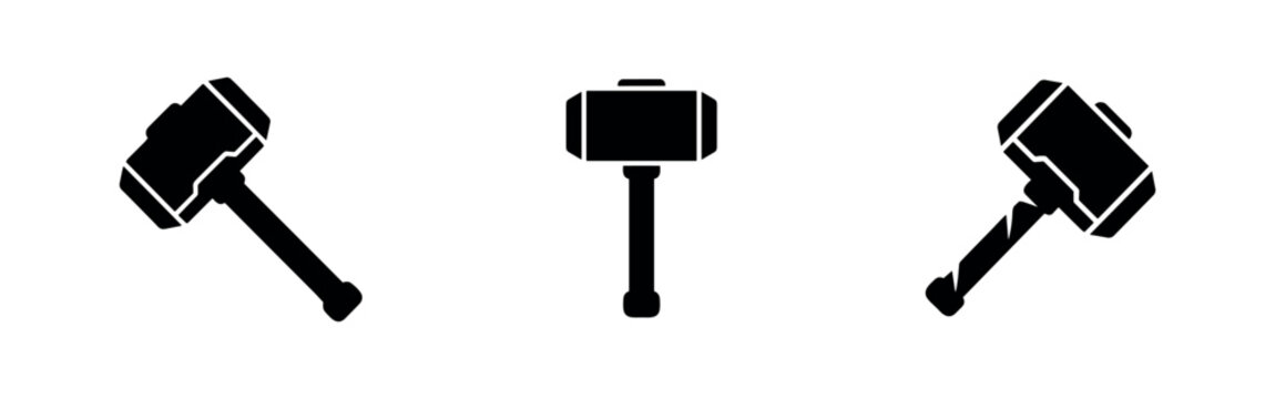 Heavy Duty Sledgehammer Tool Silhouettes Set