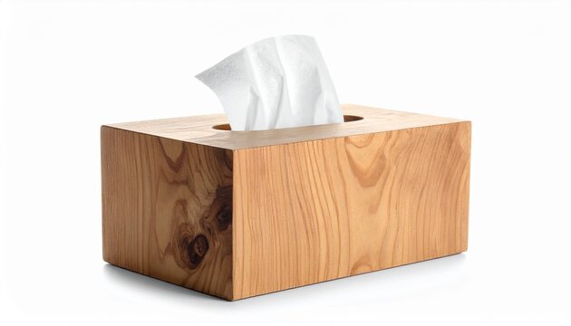 "Light wooden tissue box with natural grain, symbolizing simplicity, everyday design, and organic household aesthetics."