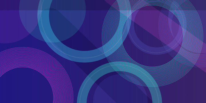 Artistic background illustration with overlapping blue and purple circles featuring fine circular line patterns and gradients.