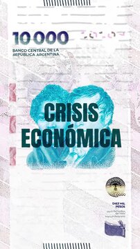 Crisis Econ&oacute;mica text &ndash; Peso Argentino currency &ndash; Digital Glitch Effect