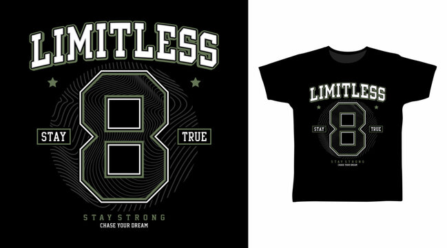 Limitless 8 Typography for print on t-shirt and other uses.