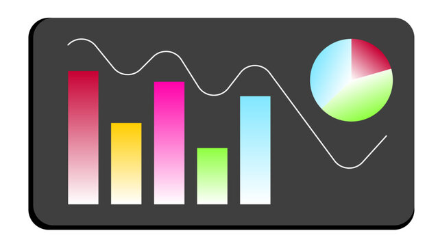 Graph vector flowchart dark background finance business high and low bars