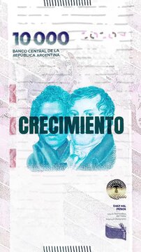 Crecimiento text &ndash; Peso Argentino currency &ndash; Digital Glitch Effect	