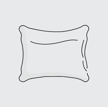 Minimalist Line Art Pillow Vector Illustration with Soft Fold Details