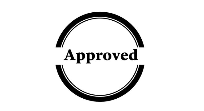 Vector illustration of approved stamp icon, vector illustration on a transparent background