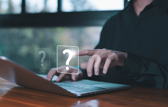 Business frequently asked questions (FAQ) concept, brainstorming, problem solving, finding solutions. Question mark icon, question answers, challenging quiz, problem-solving. Business question mark.