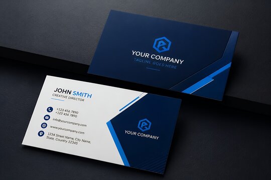 Modern Blue Corporate Business Card Design Template