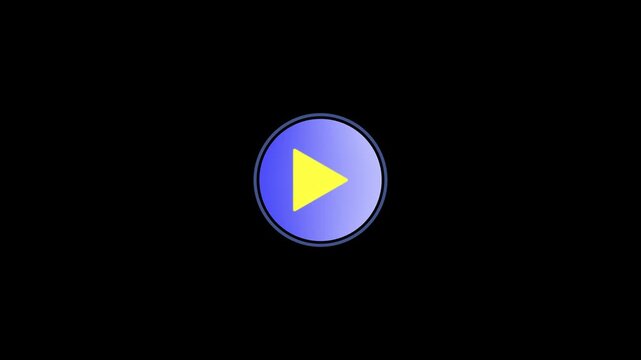 play button icon animated on black background
