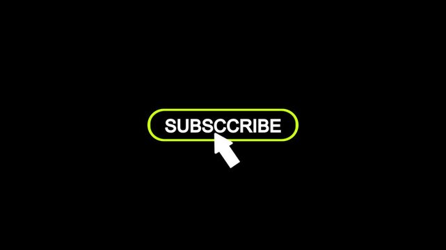 subscribe bar on click with pointer, 4k animation alpha channel