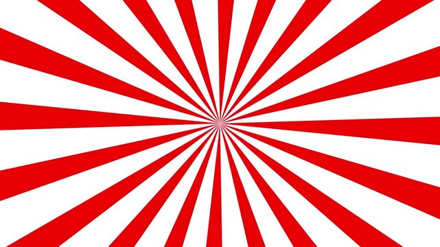 Abstract vintage sunlight of red and white background. Carnival circus tent top view style for circling animation 4k video.