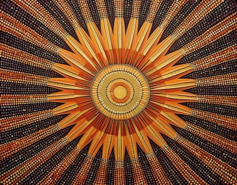 sun sunburst pattern made of stipples