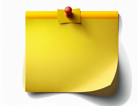 yellow sticky post note isolated on white