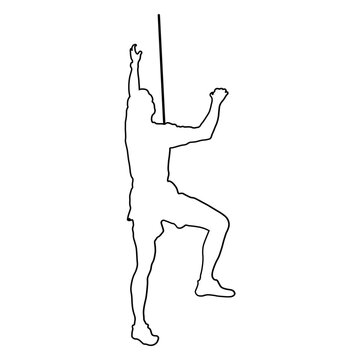 Line Drawing of a Male Hiker.