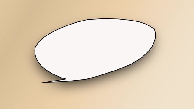 Empty Speech Bubble Isolated on Beige Background with Shadows and Space for Text or Message 4k video