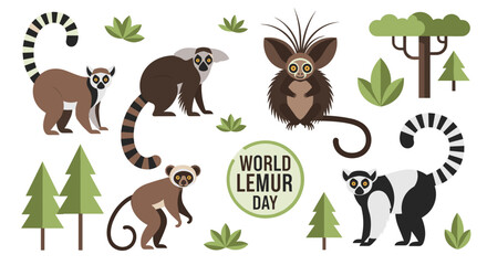 Lemur animals in forest habitat 1. © Nb