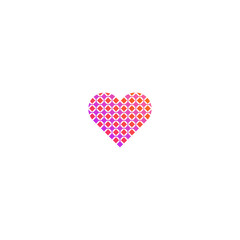 Obraz premium Heart made of connected squares logo.