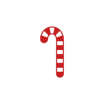 Candy cane vector icon isolated on white background for Christmas decoration