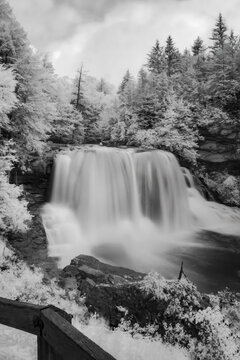 Blackwater Falls in West Virginia captured using infrared filter in the Allegheny Mountains
