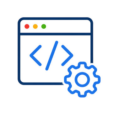 Coding web development software icon.