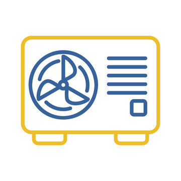 Air source heat pump outline vector icon