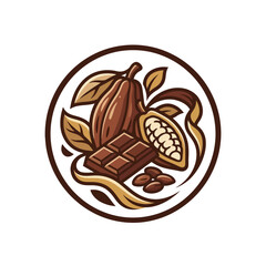 Obraz premium Chocolate Cocoa Beans Logo Design.