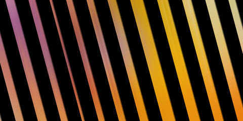 Diagonal striped pattern with gradient yellow and orange bars separated by black gaps providing striking modern graphic effect. © md