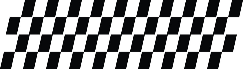 Obraz premium Checkered racing stripe pattern. Abstract geometric divider. Modern speed design for posters, web graphics and motorsport branding