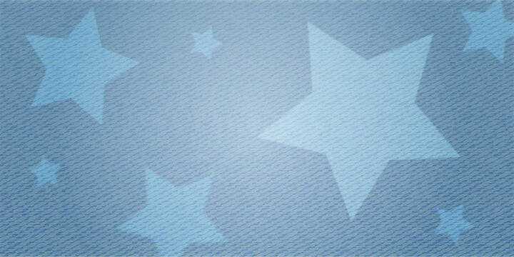 High resolution blue denim texture background with soft printed stars, trendy Y2K aesthetic jeans backdrop.