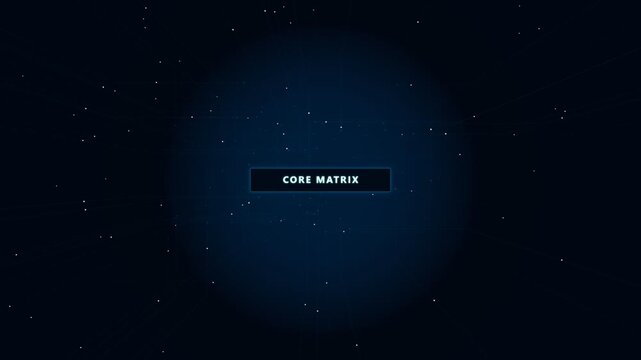 Futuristic Core Matrix Digital Interface on Dark Space Background