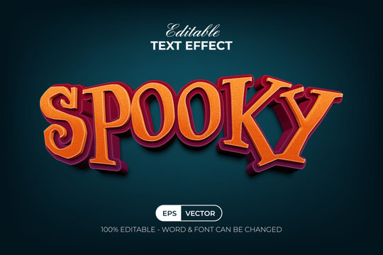 Halloween Editable Text Effect 3D Curved Style.