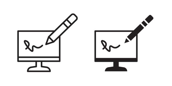 Electronic signature icon