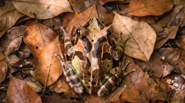 Boie's Horned Frog (Proceratophrys boiei) - Masterpiece Camouflage Wildlife.