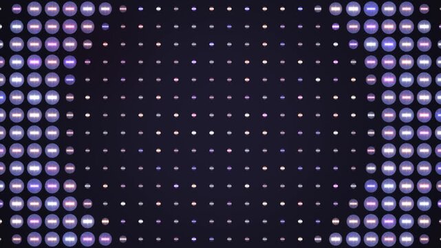 Colorful circles create a light pattern on a dark background