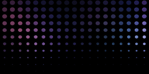 Halftone dot pattern background fading from dark purple to blue creating smooth gradient effect on solid black surface area. © Ms