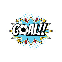 Soccer Element Vector. Typography spelling "Goal" in a colorful Pop Art comic style. © khoiril_faaizun