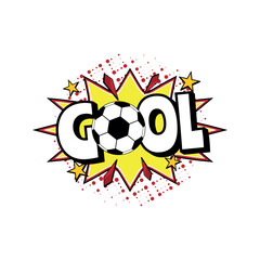 Soccer Element Vector. Typography spelling "Goal" in a colorful Pop Art comic style. © khoiril_faaizun