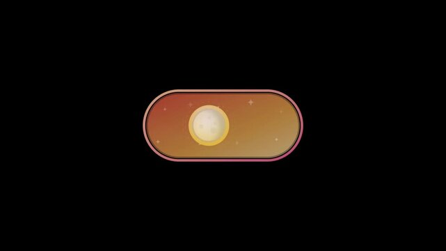 Animated day night toggle switch with sun and moon icons changing modes with toggle switches transforming