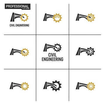Civil engineering logo design elements.