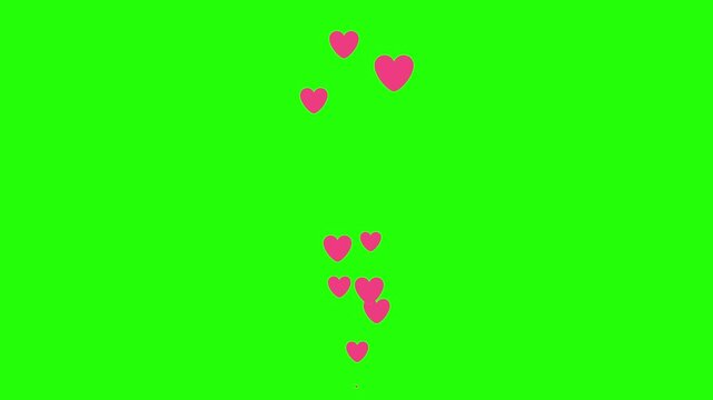 Floating Social Media Love Reaction on Green Screen Background