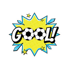 Soccer Element Vector. Typography spelling "Goal" in a colorful Pop Art comic style. © khoiril_faaizun