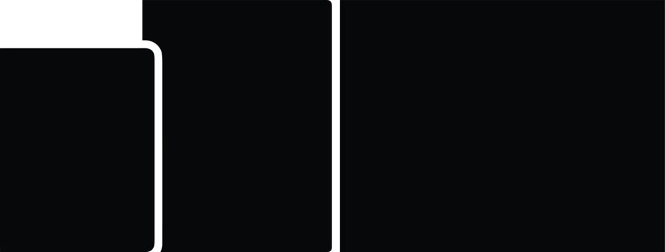 Abstract minimalist geometric rectangles silhouette for modern branding logo design and architectural structural graphics element