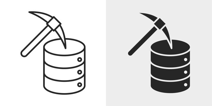 Data Mining Icon represents extracting valuable insights, patterns, and business intelligence from data.