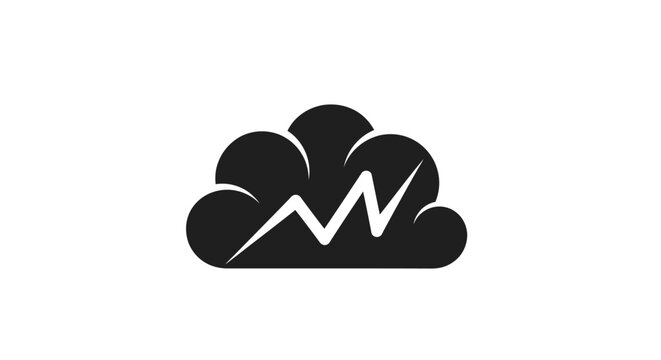 Black cloud icon with lightning bolt symbol inside.