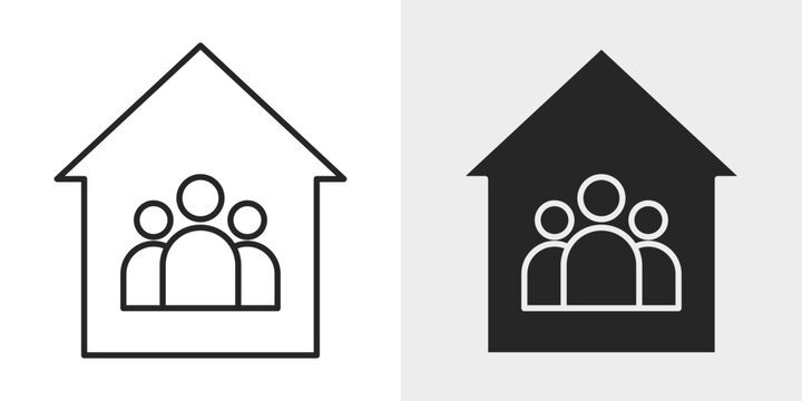 Family Home Icon represents family living, residential housing, and home life.